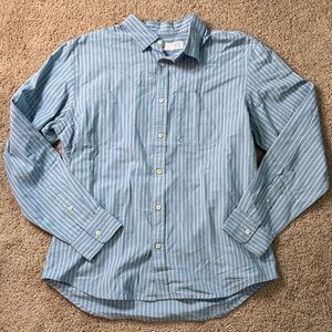 Old Navy Men's Light Blue Striped Button Down Shirt